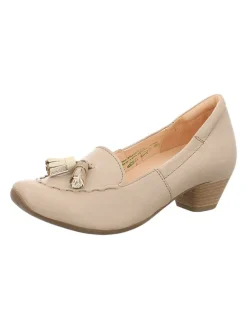 Leder-Pumps in Beige