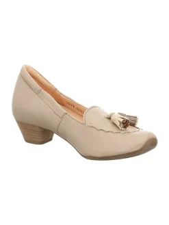Leder-Pumps in Beige
