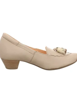 Leder-Pumps in Beige