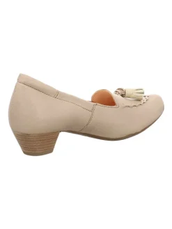 Leder-Pumps in Beige