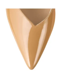 Leder-Pumps in Beige