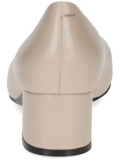 Leder-Pumps in Beige/ Schwarz