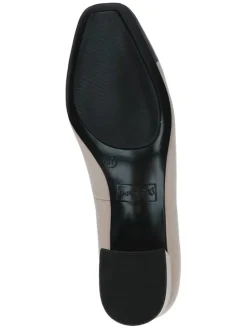 Leder-Pumps in Beige/ Schwarz