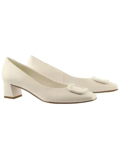 Leder-Pumps in Creme