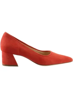 Leder-Pumps in Rot