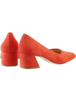 Leder-Pumps in Rot