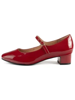Leder-Pumps in Rot