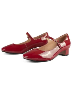 Leder-Pumps in Rot
