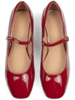 Leder-Pumps in Rot