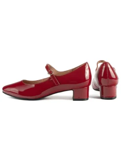 Leder-Pumps in Rot