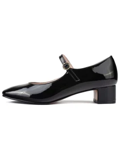 Leder-Pumps in Schwarz