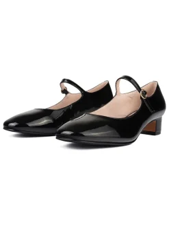 Leder-Pumps in Schwarz