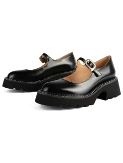 Leder-Pumps in Schwarz