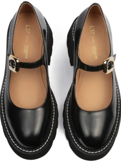 Leder-Pumps in Schwarz