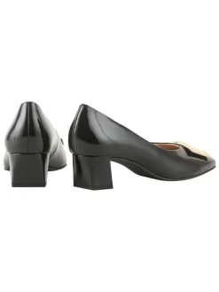 Leder-Pumps in Schwarz