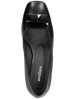 Leder-Pumps in Schwarz