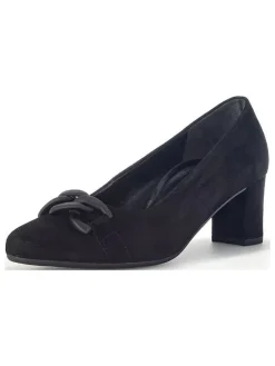 Leder-Pumps in Schwarz