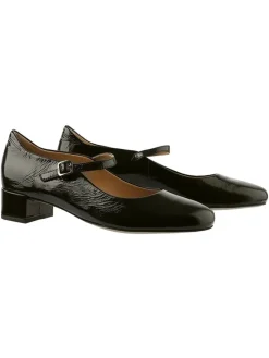 Leder-Pumps in Schwarz
