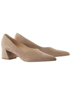 Leder-Pumps in Taupe