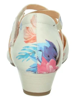 Leder-Pumps in Weiß/ Bunt