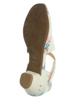 Leder-Pumps in Weiß/ Bunt