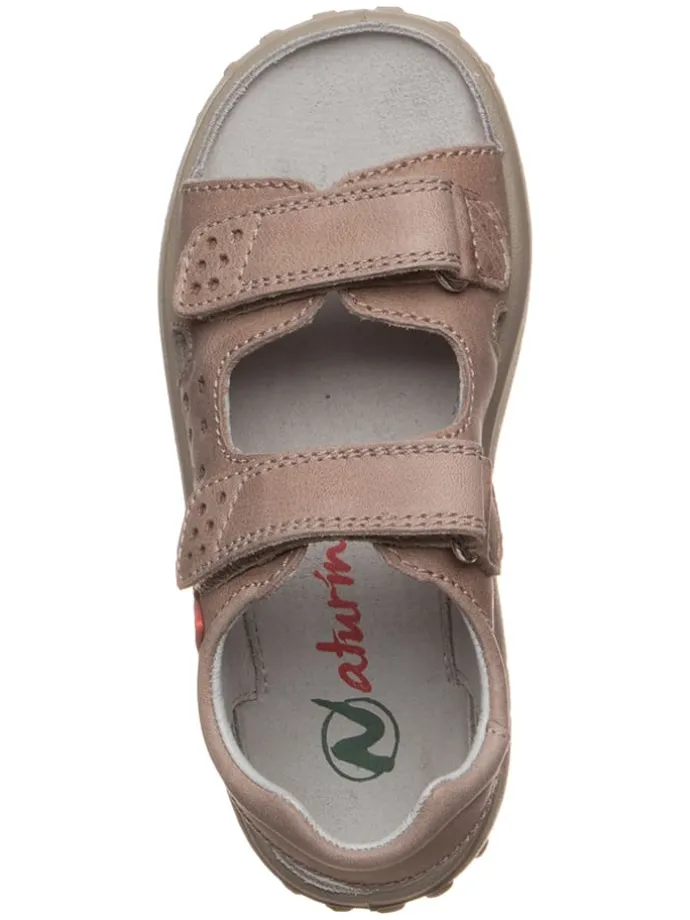 Leder-Sandalen "5675" in Hellbraun