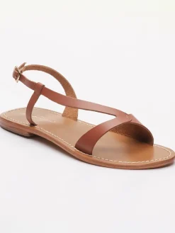 Leder-Sandalen "Amadrya" in Hellbraun