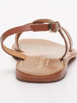 Leder-Sandalen "Amadrya" in Hellbraun