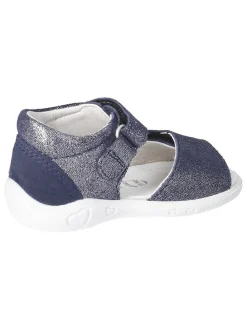 Leder-Sandalen "Benita" in Dunkelblau