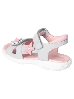 Leder-Sandalen "Carola" in Hellgrau/ Rosa
