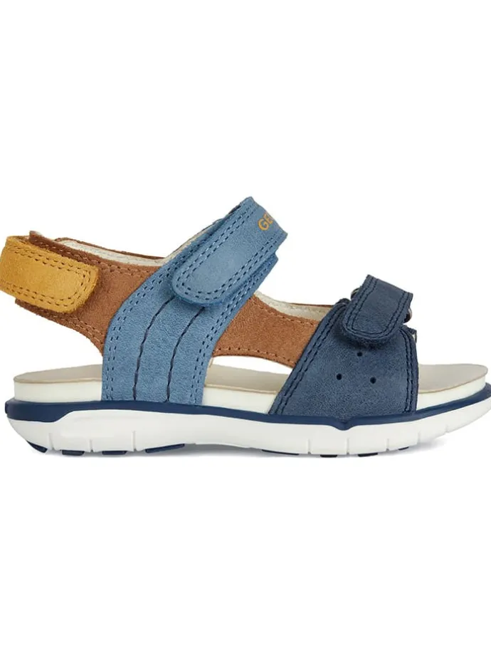 Leder-Sandalen "Delhi" in Dunkelblau