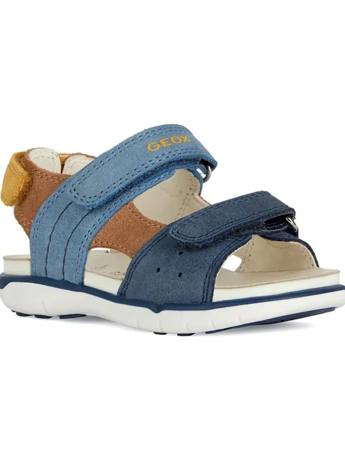 Leder-Sandalen "Delhi" in Dunkelblau