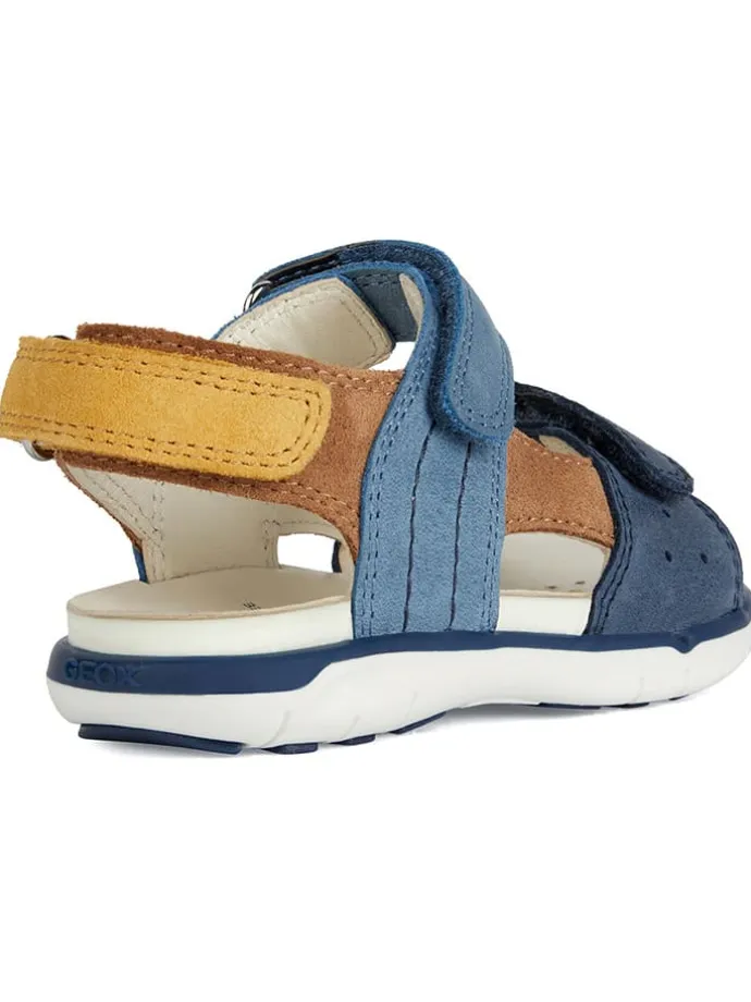 Leder-Sandalen "Delhi" in Dunkelblau