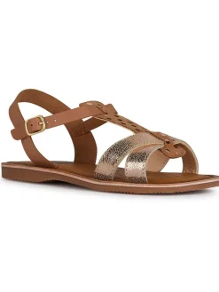 Leder-Sandalen "Eolie" in Hellbraun