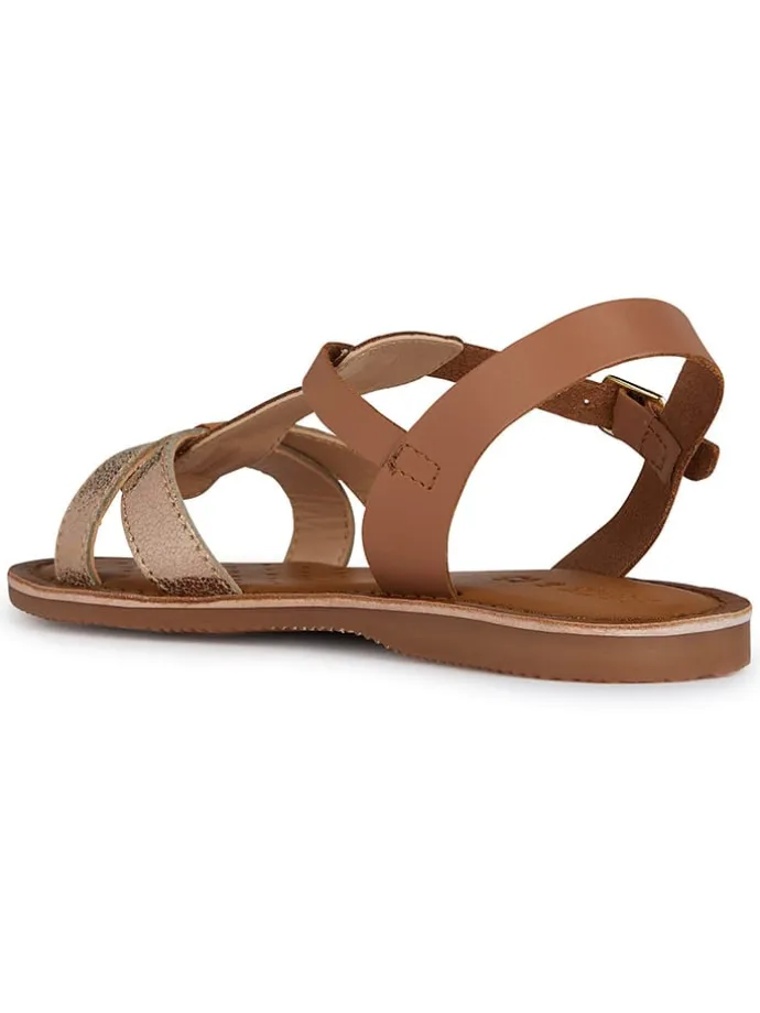 Leder-Sandalen "Eolie" in Hellbraun