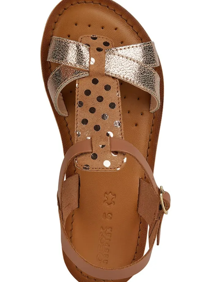 Leder-Sandalen "Eolie" in Hellbraun