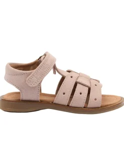 Leder-Sandalen in Beige