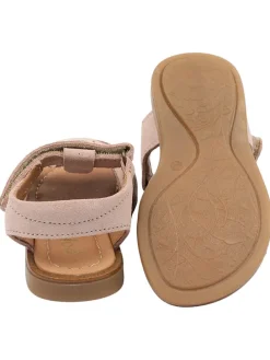 Leder-Sandalen in Beige