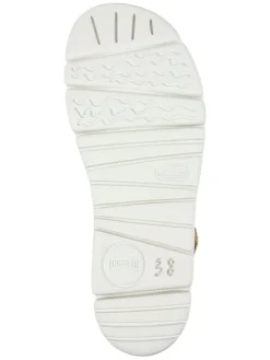 Leder-Sandalen in Beige