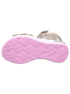 Leder-Sandalen in Beige