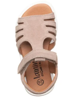 Leder-Sandalen in Beige