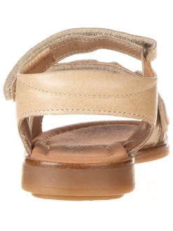 Leder-Sandalen in Beige