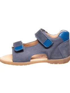 Leder-Sandalen in Blau
