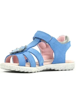 Leder-Sandalen in Blau