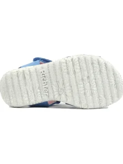 Leder-Sandalen in Blau