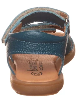 Leder-Sandalen in Blau