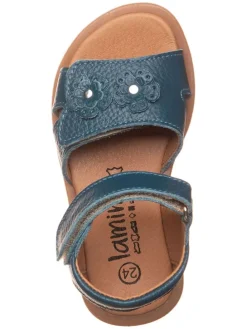 Leder-Sandalen in Blau