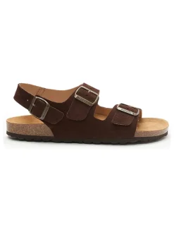 Leder-Sandalen in Braun