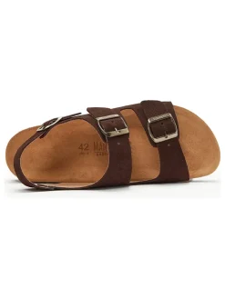 Leder-Sandalen in Braun