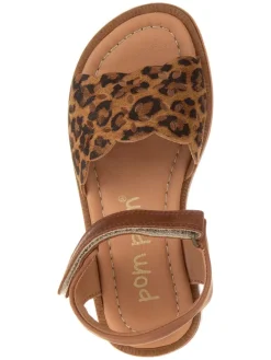 Leder-Sandalen in Braun